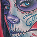 Tattoos - Day of the Dead Girl w Rose Tattoo - 51389